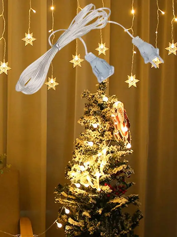 EU US Plug Power Extension Cord Garland transparent extension cord Clear Power Cable Extension For Garland LED Fairy Lights