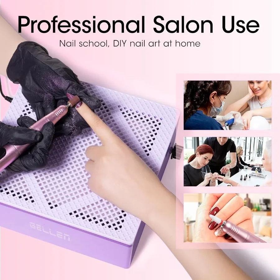 Collecteur de poussière d'ongles avec filtre réutilisable, aspirateur professionnel 60w pour ongles en acrylique, aspirateur de poussière d'ongles à faible bruit