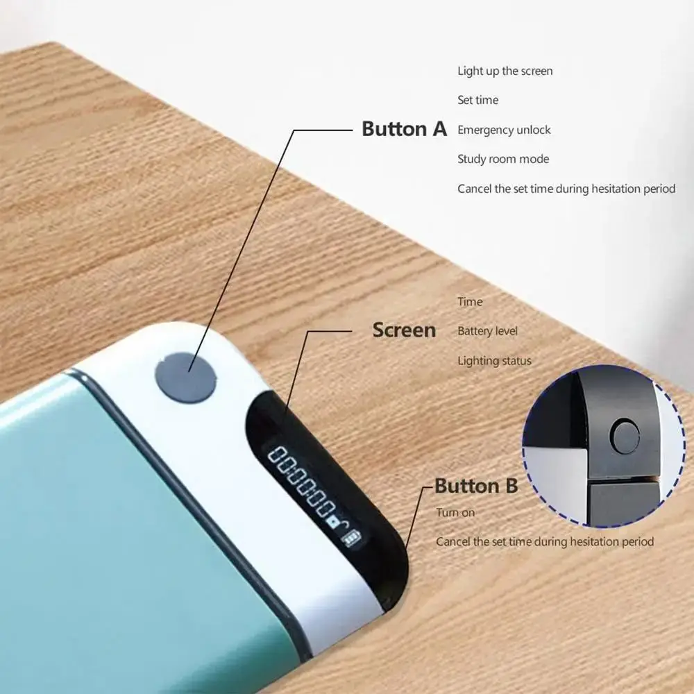 Lightweight Phone Lock Box Portable Design Smartphone Locking Case Timer Bag Timed Function Self-Discipline Cell Locking Box