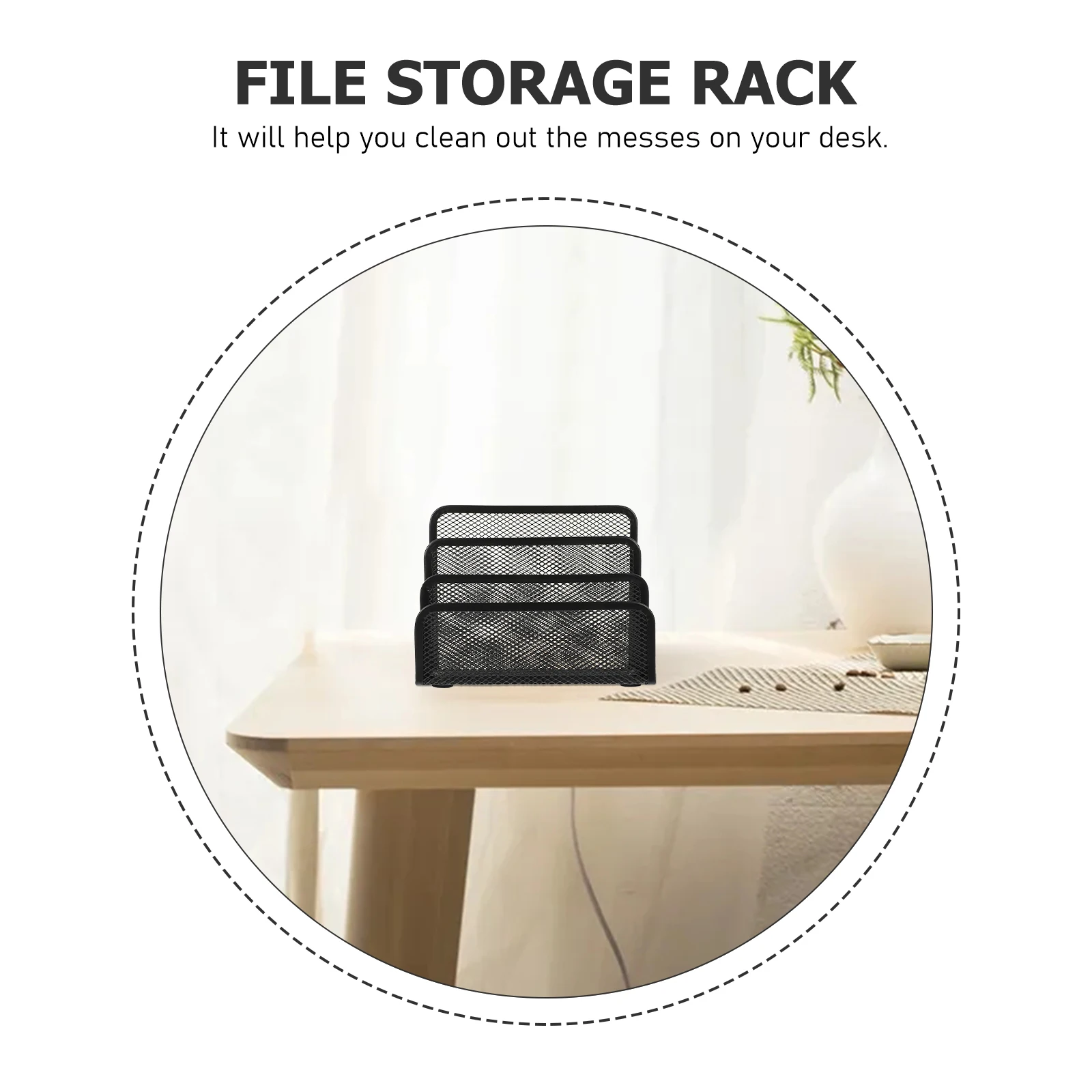 

2pcs Multi-layer File Organizers Modern Iron Document Holders Mesh Design Storage Racks Office Desk Folder