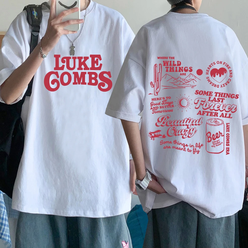 Luke Combs 2024 T-Shirts Harajuku Hip Hop O-Neck Short Sleeve Shirts