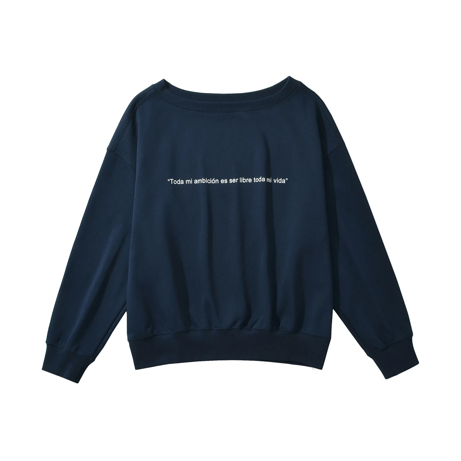 レトロアメリカンロングスリーブオフショルダースウェットシャツレディース春秋レイジースリーブルーズデザインセンストップストリートウェア