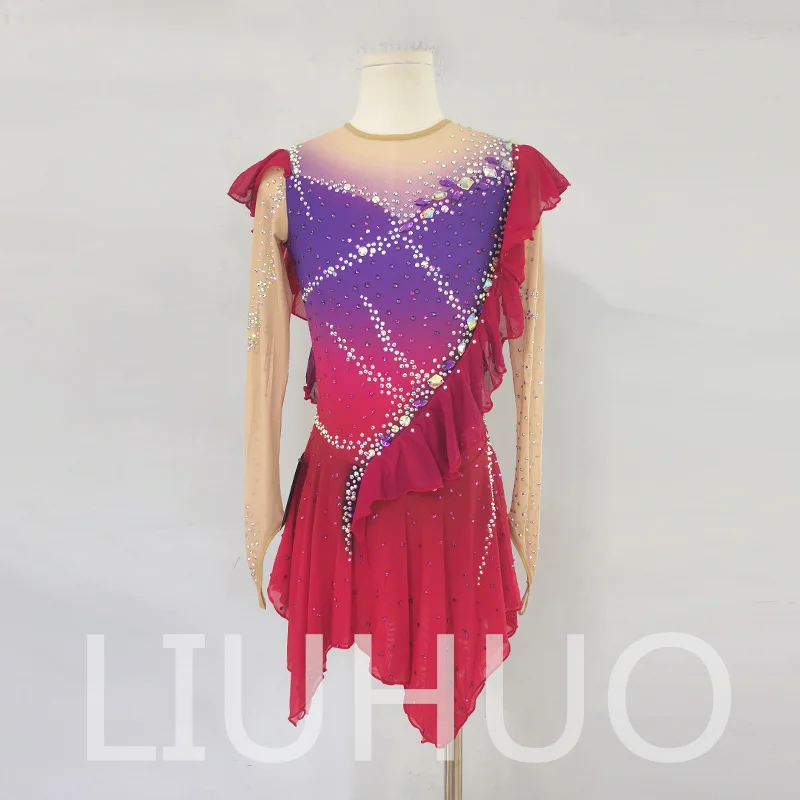 

LIUHUO Ice Figure Skating Dress Girls Women Teens Stretchy Spandex Competition Wholesale