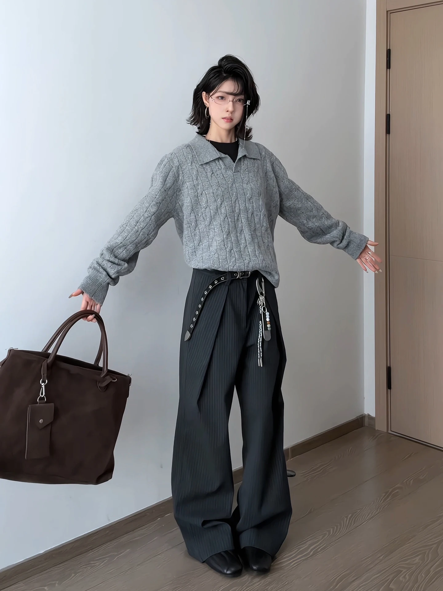 

Мужская трикотажная рубашка с V-образным вырезом и длинным рукавом Gray Seagull, свободный крой, осенняя повседневная модная верхняя одежда из дышащей смесовой ткани с полиэстером