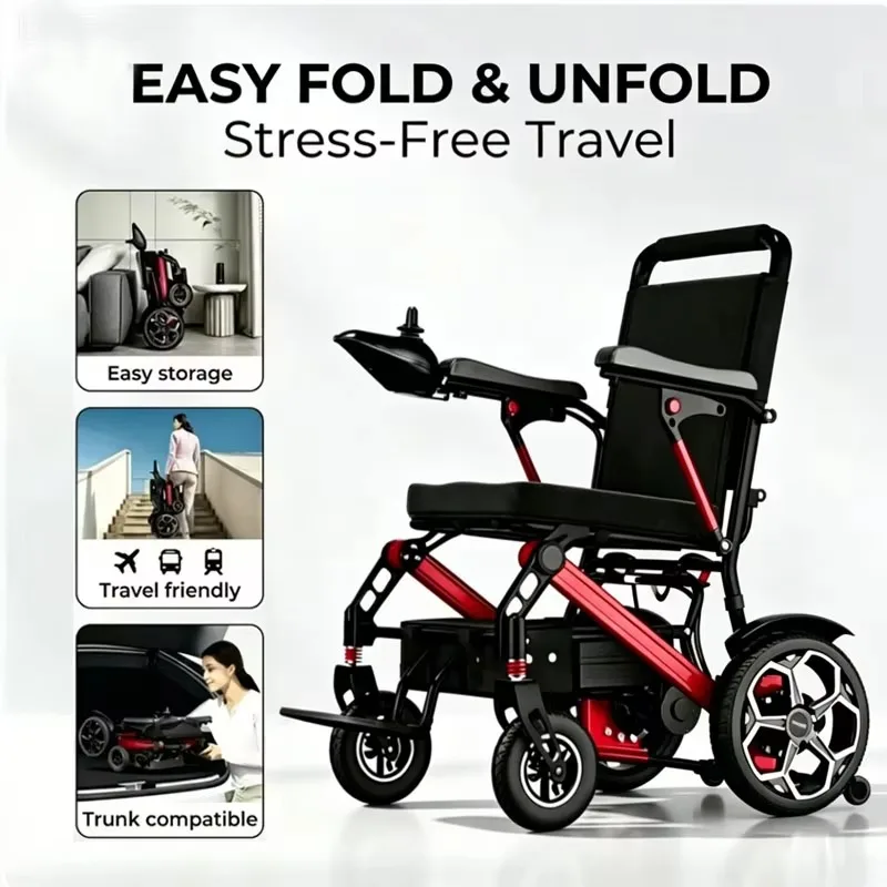 Factory Wholesale Medical Rehabilitation Equipment Portable Lightweight Folding Power Electric Wheelchair Elderly Disabled