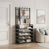 Zapatero multicapa montado en puerta, gabinete de almacenamiento multifuncional integrado para el hogar de montaje Simple para uso doméstico