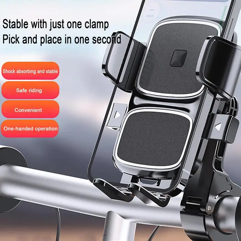 Bicycle Phone Holder Mount Universal Mobile Cell GPS Alloy Riding MTB Motorcycle Stand Bracket Bike Moto Handlebar Antislip Clip