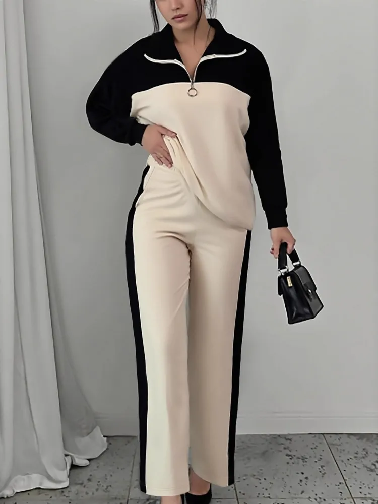 Set da donna da 2 pezzi 2025 Nuovo arrivo Autunno Inverno Set coordinati Set da due pezzi Top a maniche lunghe e pantaloni Abiti Abiti Abbigliamento
