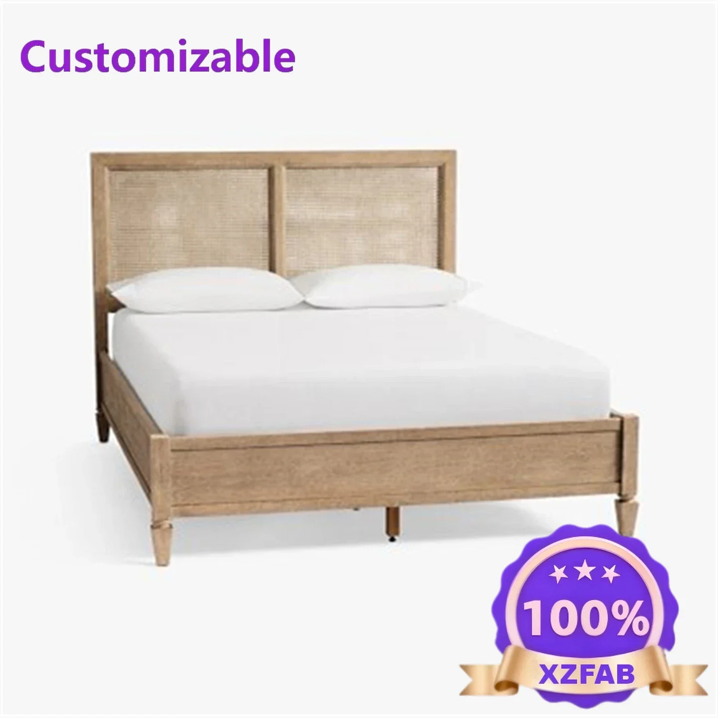 Factory Direct 2026 Retro solid wood bed French simple old log 1.5 meters 1.8 meters, master bedroom double bed