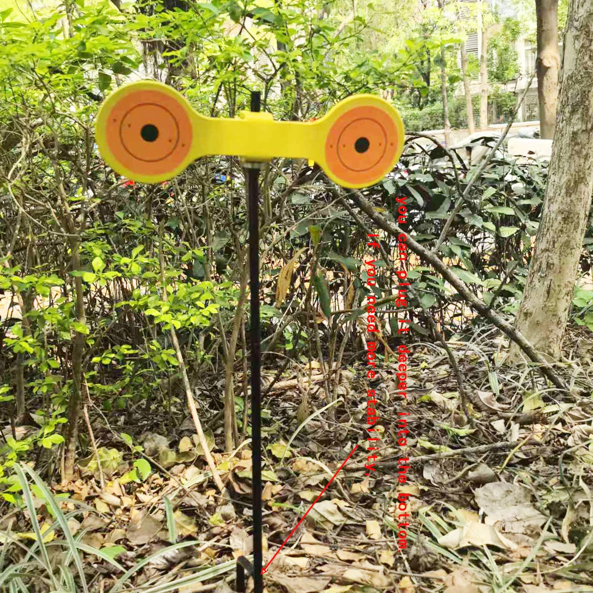 Espessura 5mm Vertical Spinner alvo de tiro alvo de caça. É um alvo giratório com placas de alvo grossas.