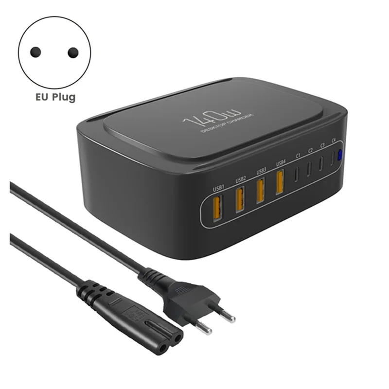 Computer Cell Phone Multi-Port Charger High Power 140W Multi-Port Fast Charger Charger Head Charger with EU Plug