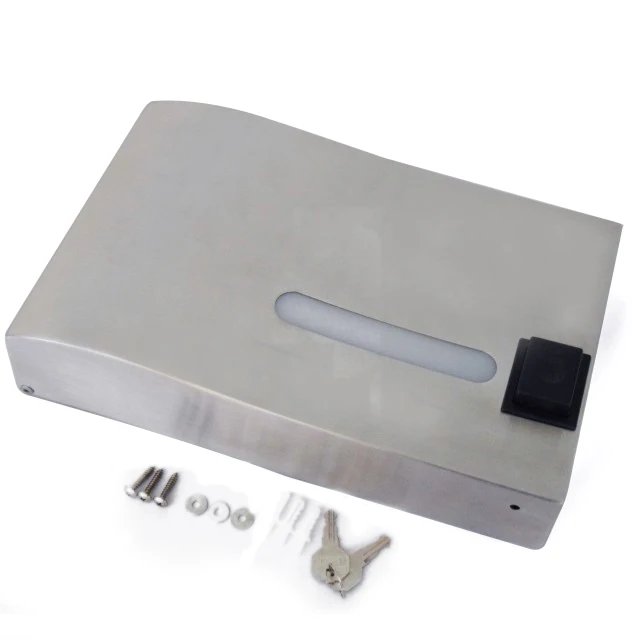 Hardware Appliance 1200ml Satin Stainless Steel Manual Mouthwash Dispenser With 1oz Cup