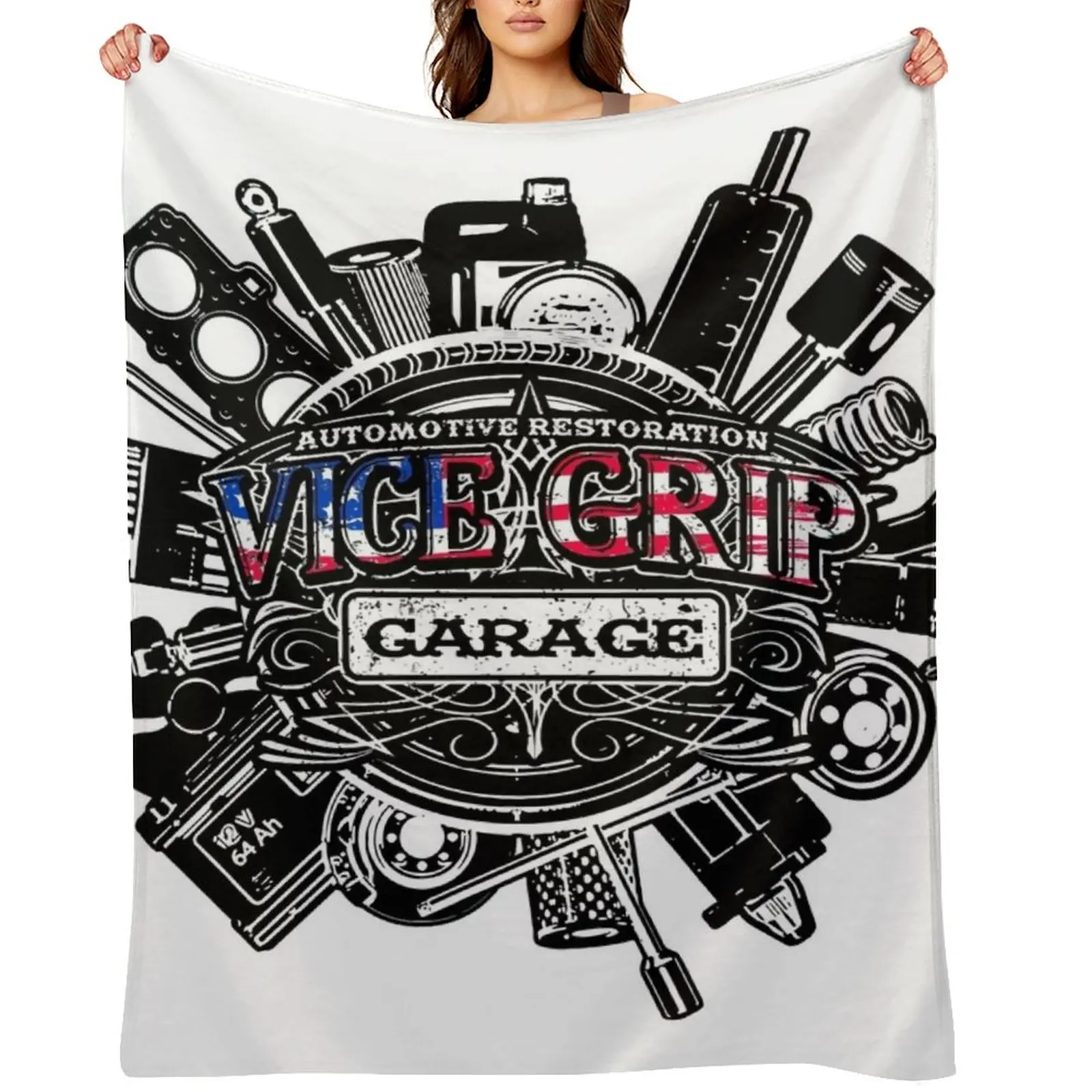

Vice Grip Garage Throw Blanket Bed Fashionable blankets and throws Plaid on the sofa Hair Blankets