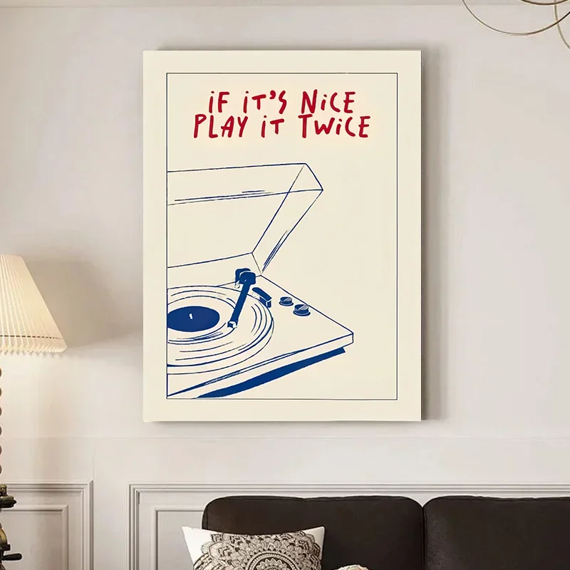 1pc frameless Canvas Painting Posters Retro Fashion Aesthetic Print Canvas Painting Living Room Wall Art Home Decor Modern Music