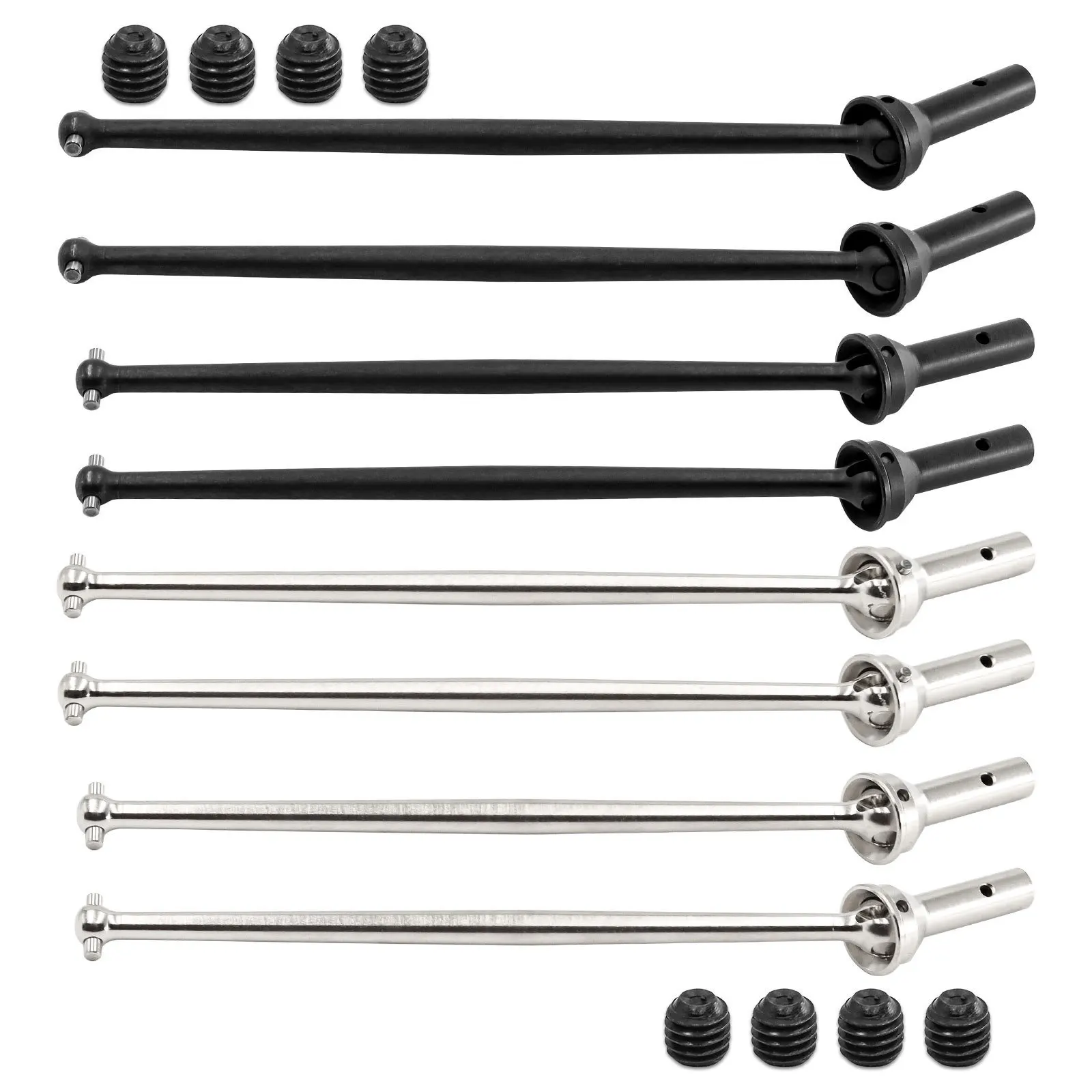 

For ARRMA 1/7 FIRETEAM ARA106048 1/8 TALION 6S 45# Steel Front Rear CVD Drive Shaft Set Upgrad