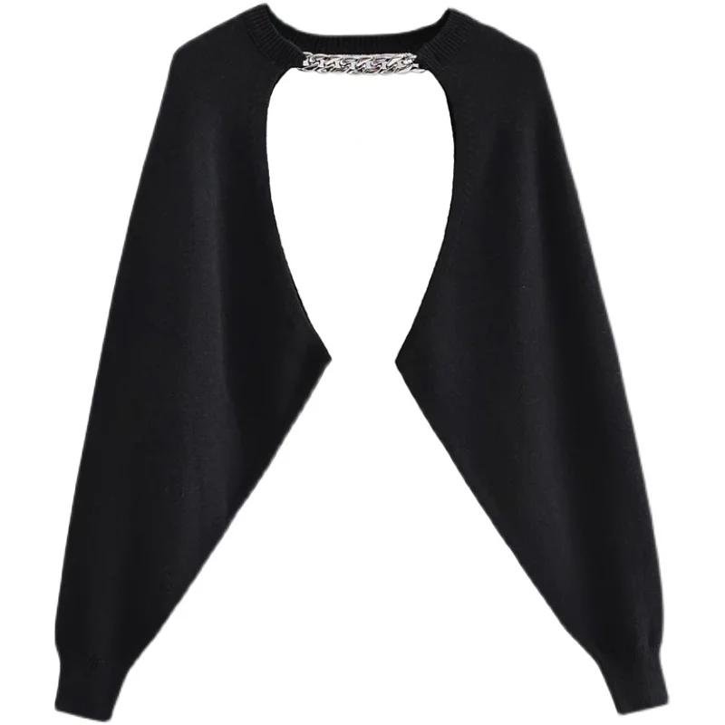 Losse oulder lange Sve gebreide trui Ultra ort Chain hangend Ne Wide Lazy Casual wollen dames cover-up Street Sle