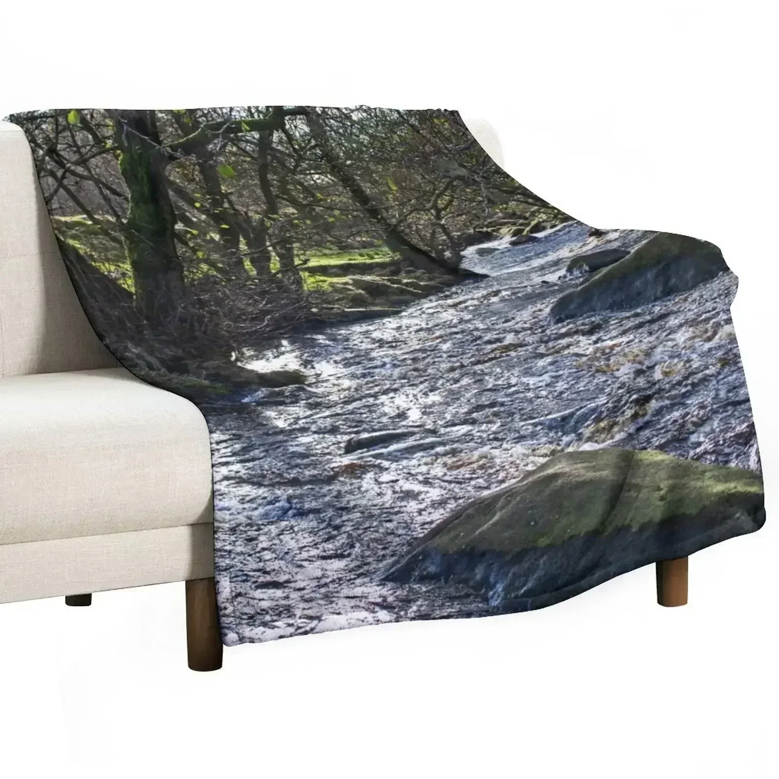 Burbage Brook, Padley Gorge, Peak District Throw Blanket for sofa Moving Blankets