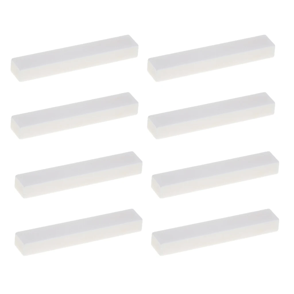 Natural Bone Acoustic Guitar Nut 52x6x10mm White Bone Replacement Guitar Parts Nuts 8pcs for Universal Six String