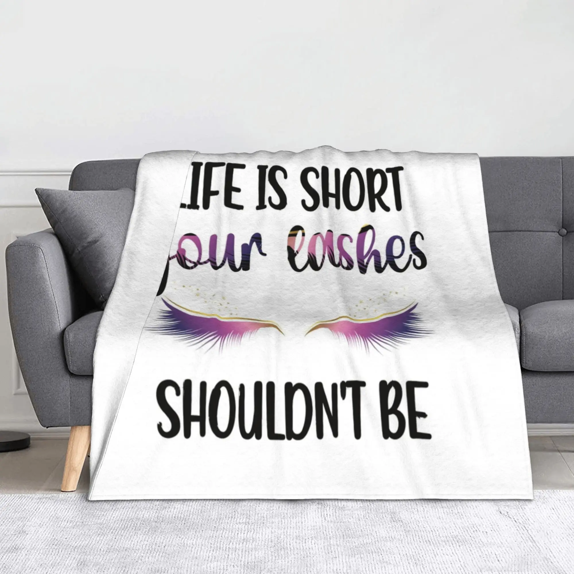 Lash Eyelash Blanket Cartoon Beauty Closed Eyes Wool Throw Blanket Summer Air Conditioning Printed Lightweight Bedspread