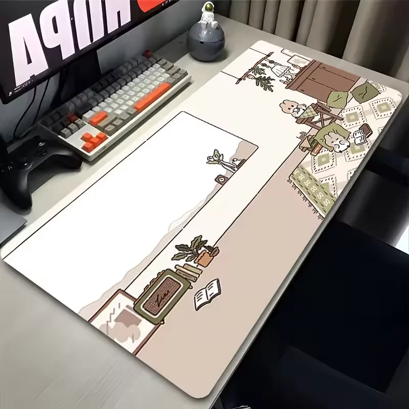 Bunny Rabbit Anime Desk Mat Cartoon Offices Accessories Large Leather Mousepad Laptop Office Mouse Pad Extended Cute Mouse Mat