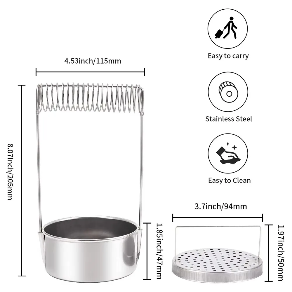 Stainless Steel Paint Brush Cleaner with Wash Tank Removable Brush Wash Pot Durable Rust-proof Paint Brush Holder