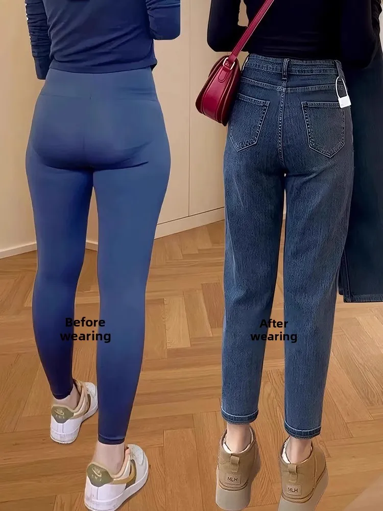 Bla Harlan Denim Jeans Damen Lose Abnehmen Papa Hosen Herbst Neue Sle Hohe Taille Baumwolle Stretch Denim Gerade Bein Hosen