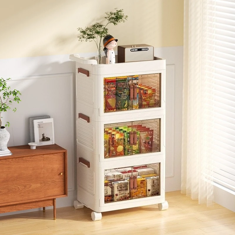 For Multifunctional Toy Storage Rack, Storage Cabinet, Double-door Folding Storage Cabinet Requires No Installation