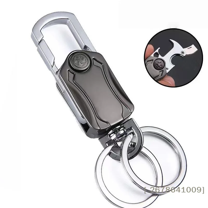 ⚑Multi-Function Keychain with Bottle Opener and Box Cutter, Portable 3-in-1 Tool with Key Rings