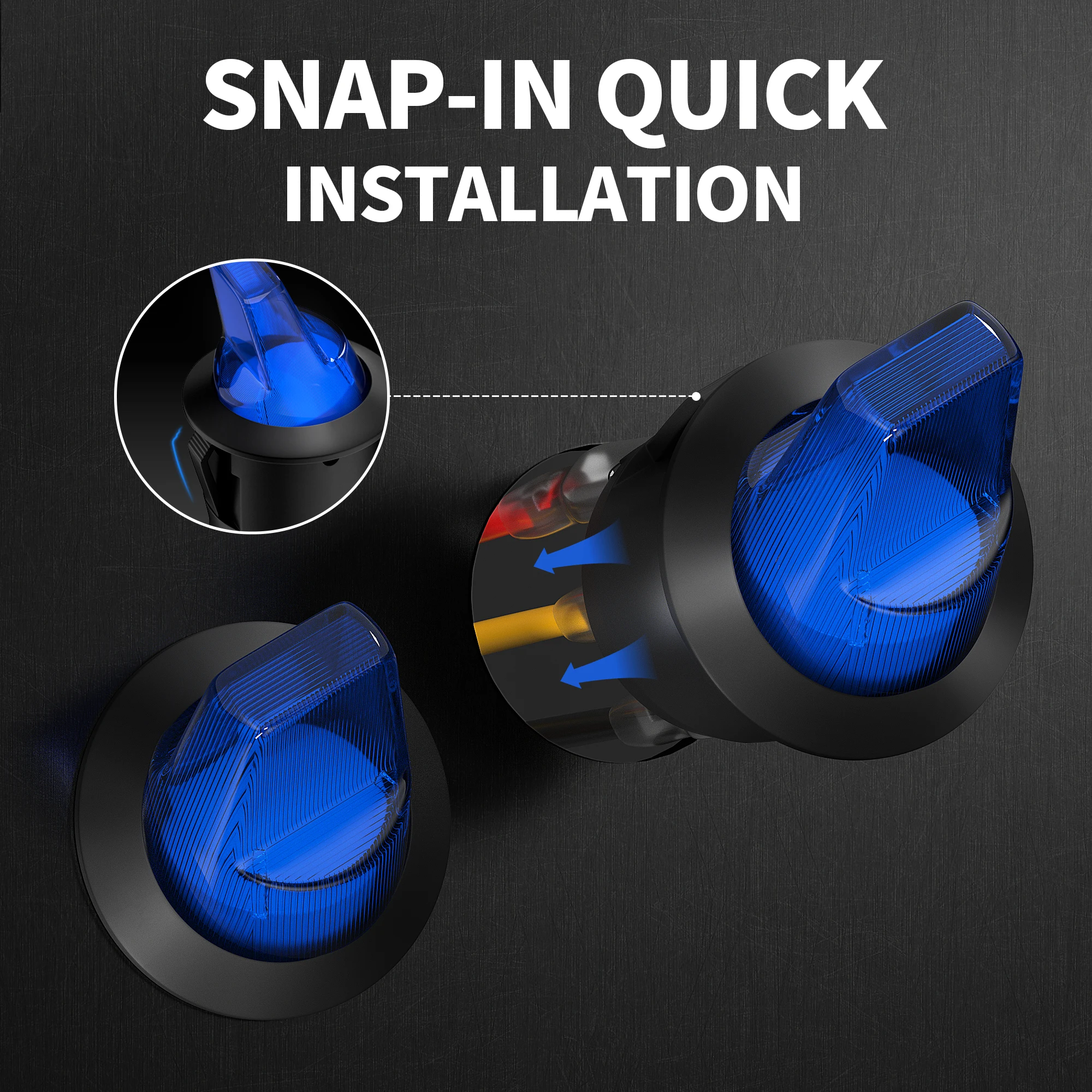 4PCS Lighted Rocker Toggle Switch 12V 20A ON/Off 3 Pin Round LED Illuminated Mini Toggle Switch SPST Switch for Automotive Car