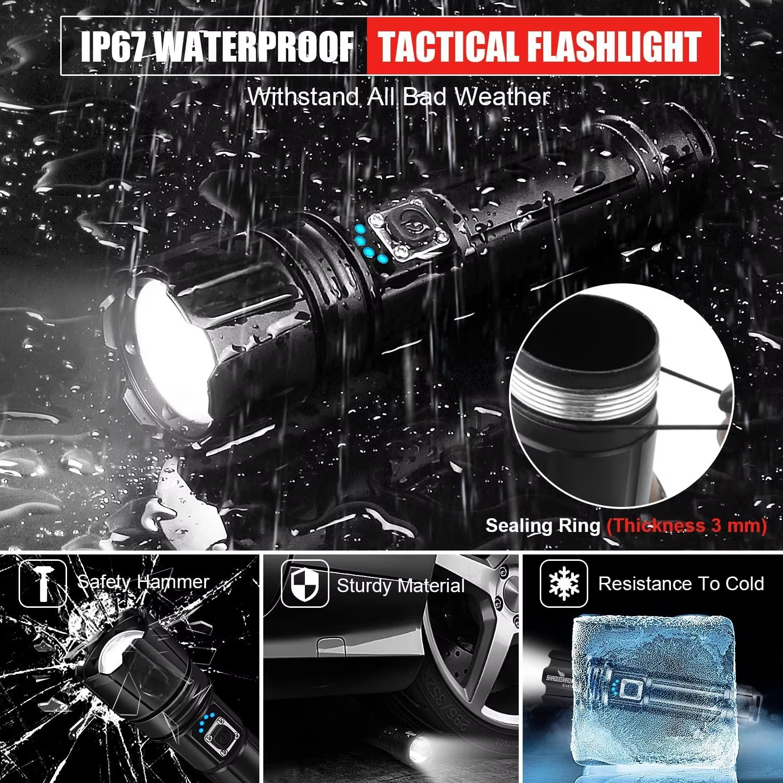 Most Powerful LED Flashlight Rechargeable Torch Lighting 3000M Tactical Lantern Ultra Powerful Flashlight With Usb Charging