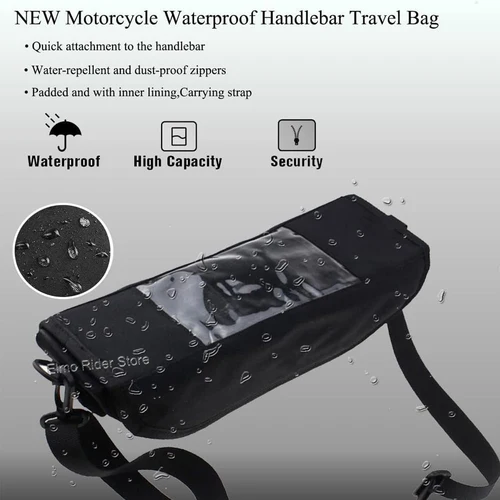 Imagen 2 del producto Bolsa de viaje impermeable para manillar de motocicleta, bolsa de almacenamiento con pantalla GPS, para Husqvarna Svartpilen401 Vitpilen401 2023