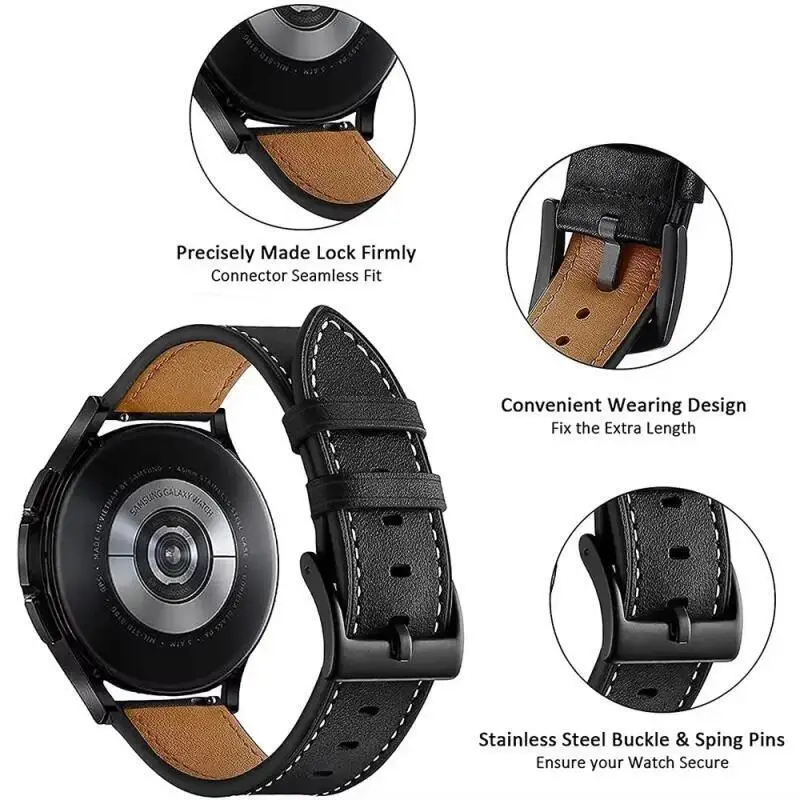 For Huawei Watch 5 4 3 Pro Stainless Steel Watchband 20mm 22mm Leather Strap For Huawei GT 4 3 2 46mm 42mm/GT3 Pro/GT3 SE/GT2E