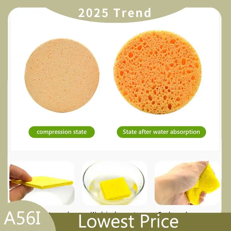 

Hot Sale 50PCS Cleansing Pads For Face Compressed Facial Sponges Turmeric Cleanser Pads For Skin Cleansing And Exfoliating