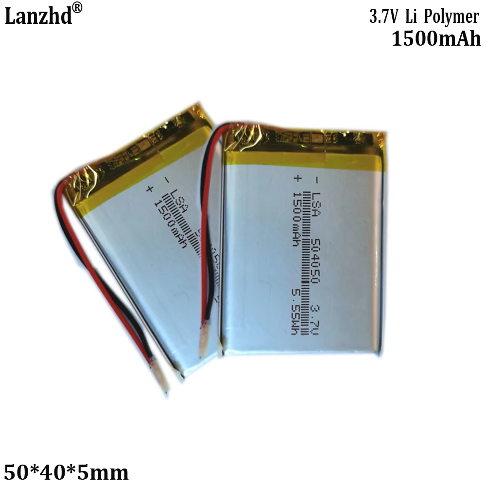 3.7V Rechargeable Battery Cells 504050 Polymer Lithium Batteries 1500mAh For Power Banks Smart Makeup Mirrors Etc