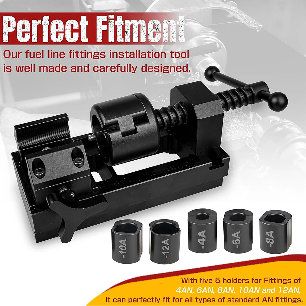 Fuel Line Fittings Manual Rotation with 5 Fittings Brackets Oil Pipe Joint Onstallation Tool For 12AN 10AN 8AN 6AN 4AN Connector