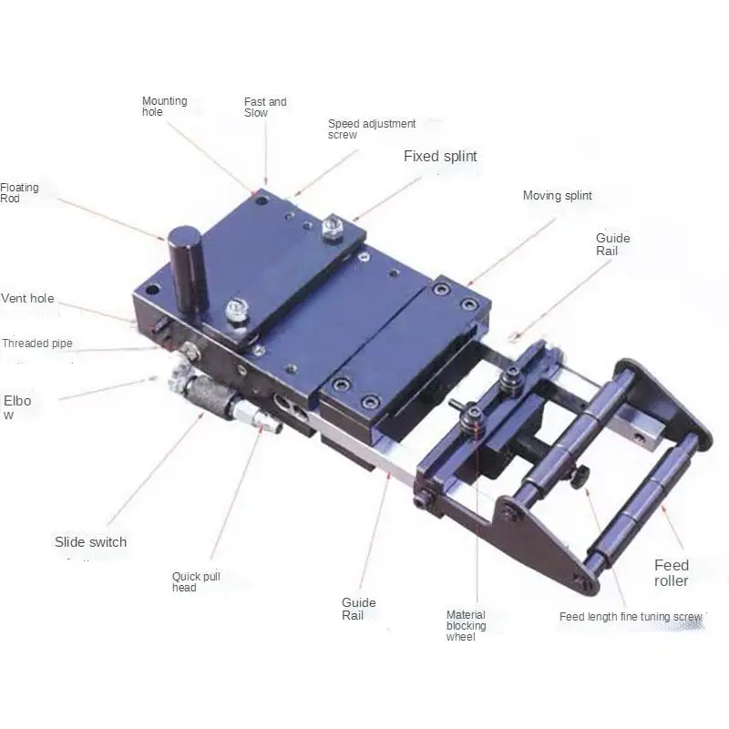 Imagem -02 - Máquina Pneumática Quadrada do Alimentador do Cilindro Alimentador Pneumático do Perfurador do Estiramento Fácil Instalar Hardware de Perfuração Af1c Novo