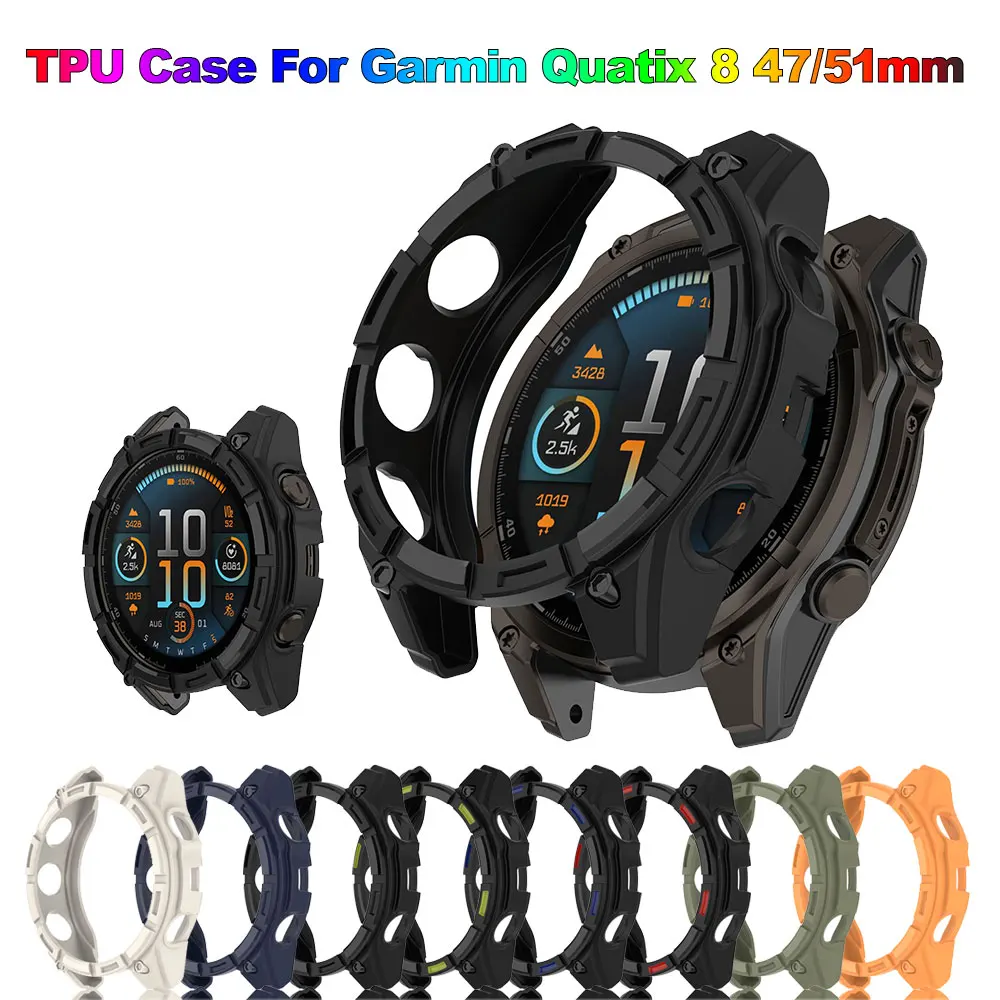 Soft Silicone Protective Case for Garmin Quatix 8 47mm 51mm Smartwatch Accessories Shockproof Scratch-Resistant Full Cover