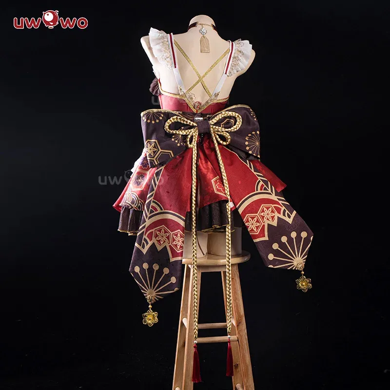 Sky03 재고 있음 UWOWO 스파클 코스프레 게임 Honkai 스타 레일 스파클 메이드 코스프레 의상 활 모자를 쓰고 있죠 메이드 복장 Hallow55Hu%