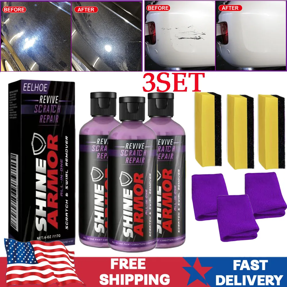

3 комплекта EELHOE автомобильной ремонтной жидкости без царапин для удаления поверхности краски, средство для удаления царапин для ухода за красотой и полировки