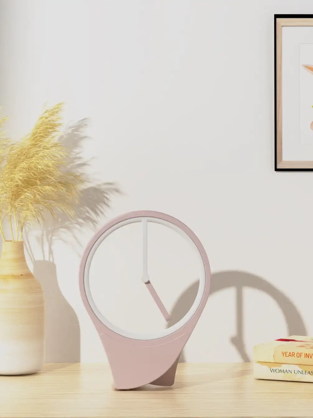 Reloj flotante: Reloj de escritorio minimalista y sofisticado sin esfera