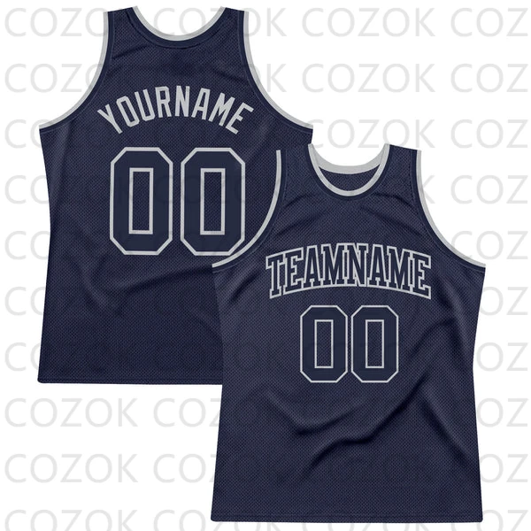 Custom Dark Blue Black Colour Series Basketball Jersey Basketball Tank Tops O-neck for Men Personalized Team Unisex Top