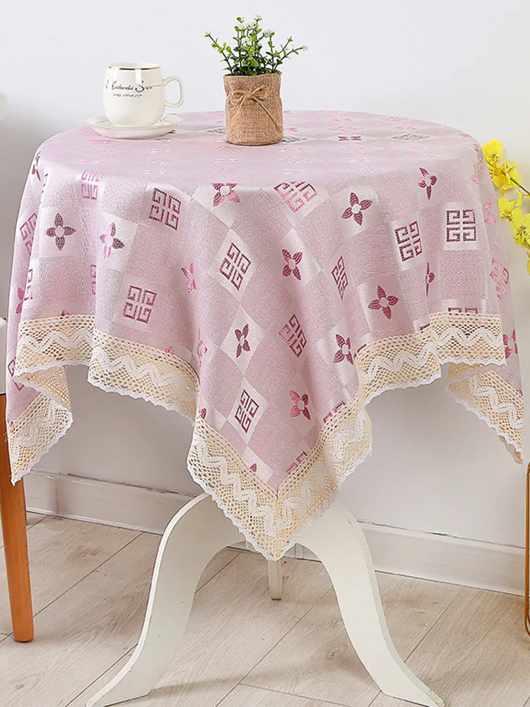 

2024 Household dining table cloth, modern bedside table cloth, square grid cover