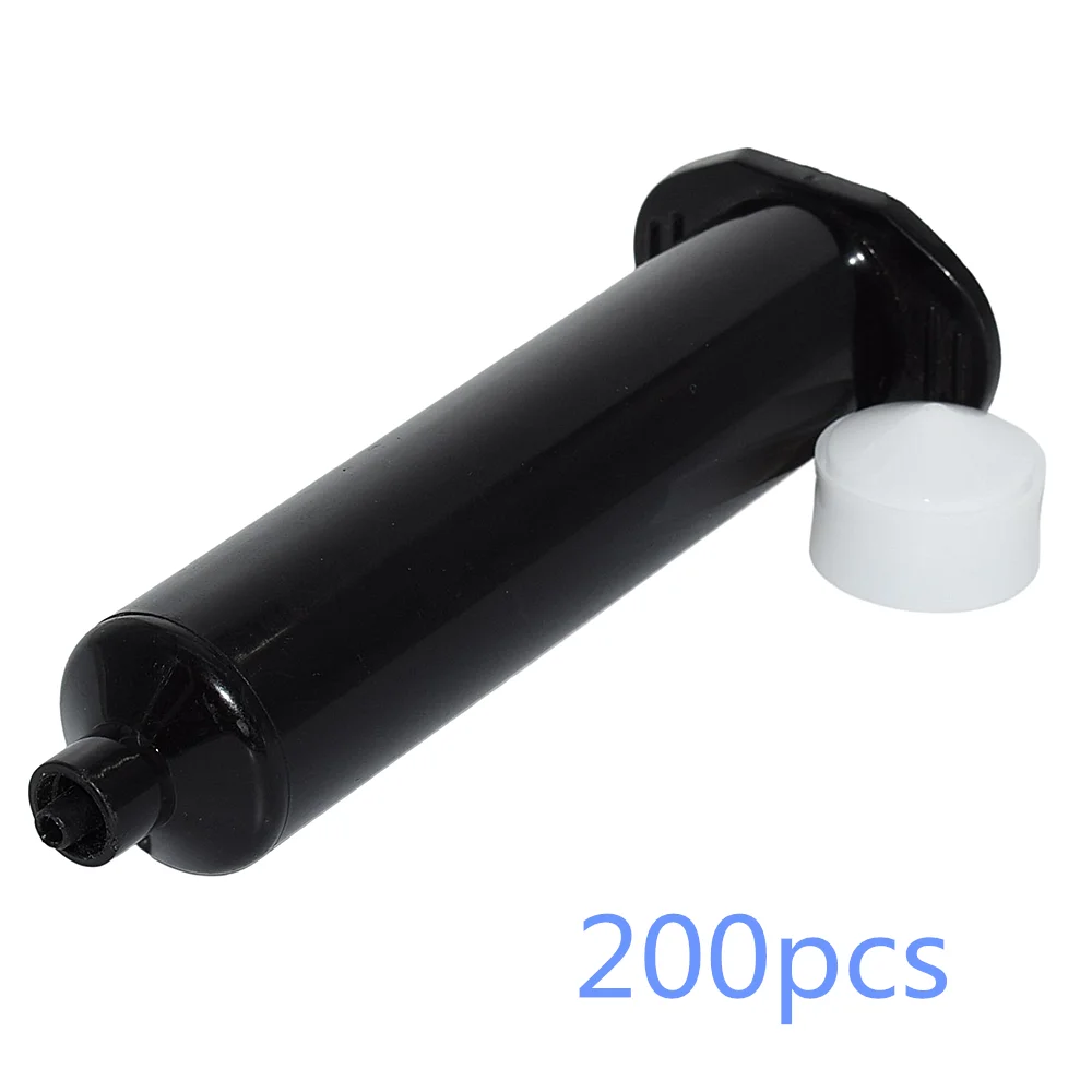 200pcs 30cc Black Syringe Barrel 30ml Glue Adhesive Dispenser Industrial Syringe Dispensing Glue Tube for 30ml UV Glue Guns Tool