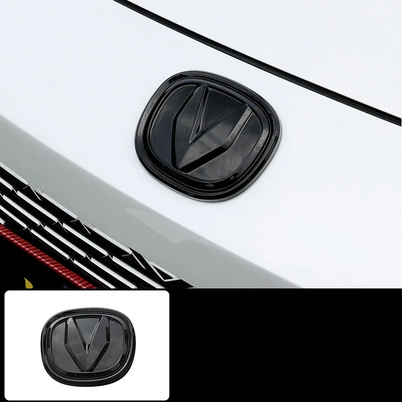 

For Changan UNI-V UNIV 2023 2022 Car Styling Carbon Fiber Front Grille Logo Rear Label Sticker Cover ABS Auto Accessories