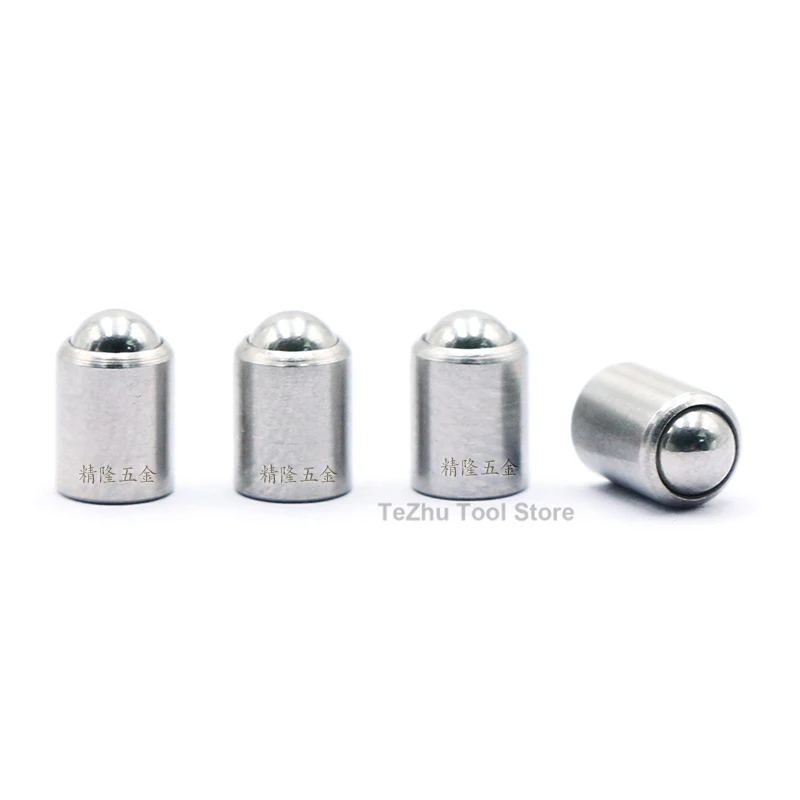 10pc M2-M8 Stainless Steel No Steps / Steps Steel Ball Head Fixed Spring Plunger Screw Positioning Glass Beads Unthreaded