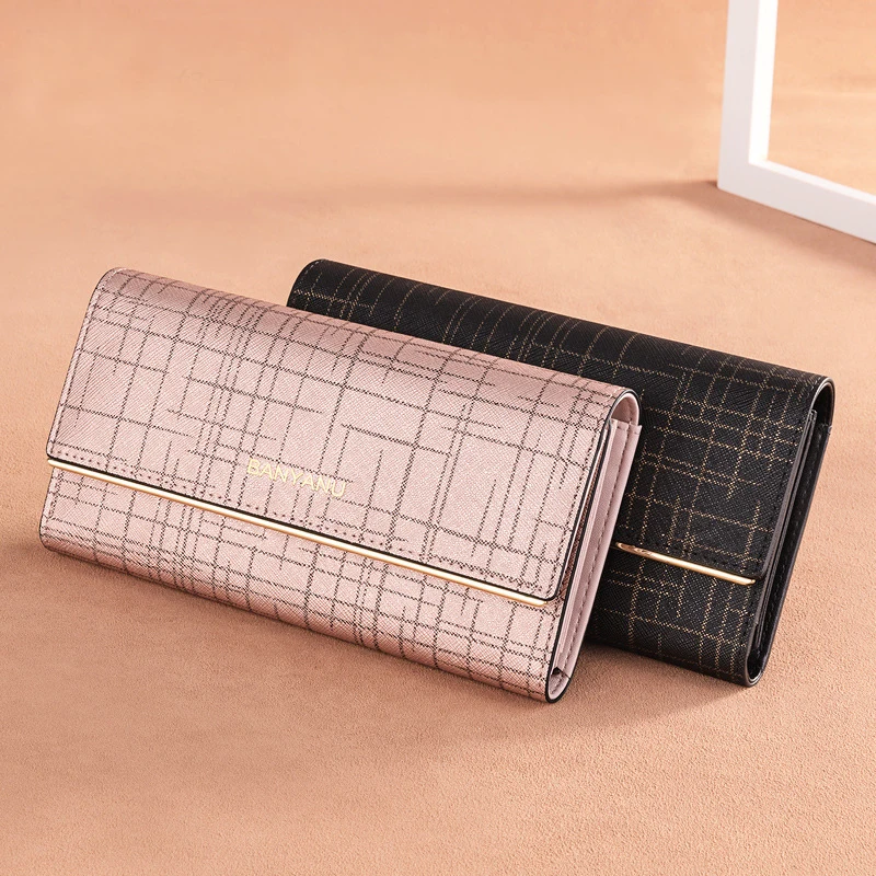 Large Capacity Ladies Long Wallet Cow Genuine Leather Purse Fashion Clutch Bag for Women