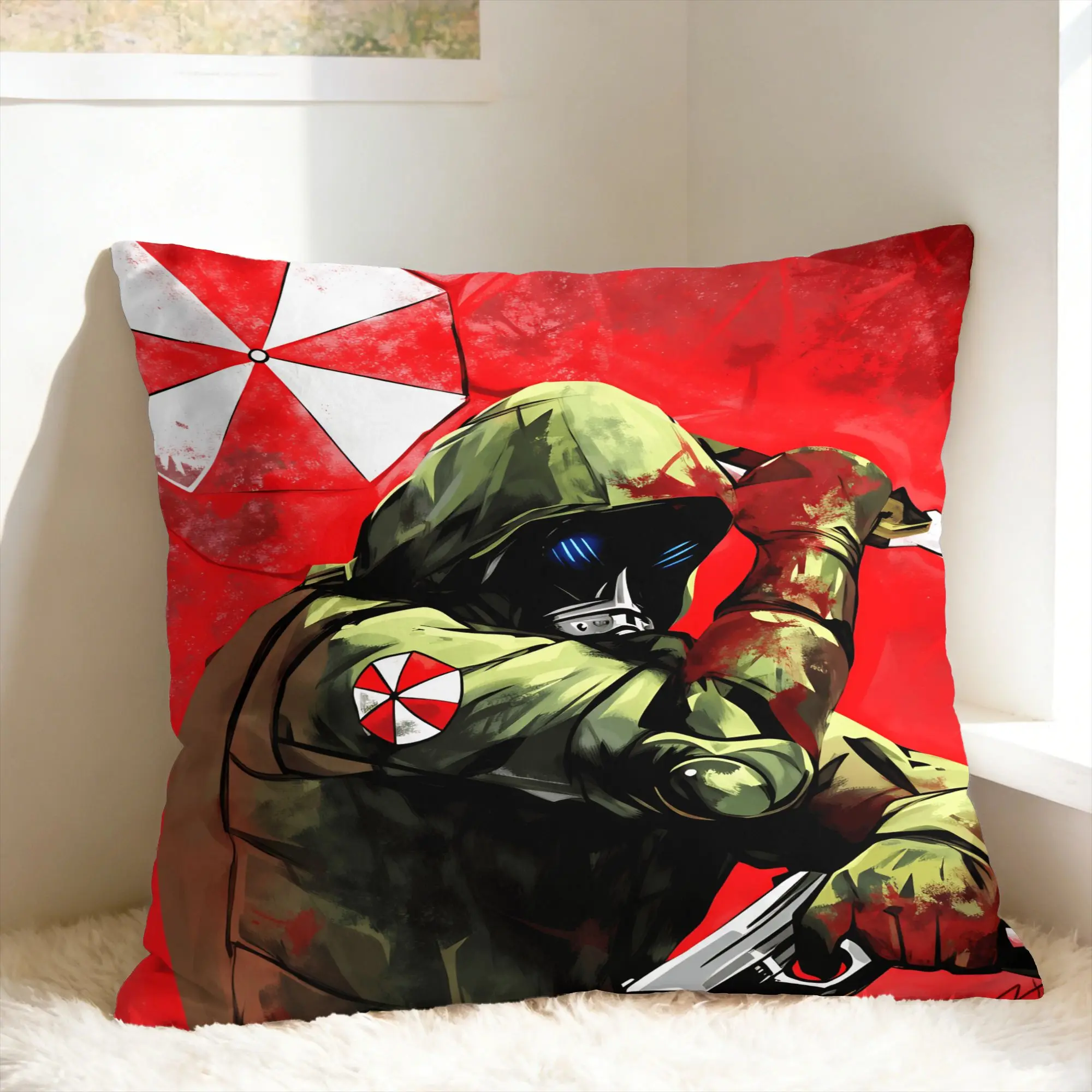 Pillow Case Umbrellas Corporations Japan Horror Game Design  Pillow Cover For Living Room Chair Novelty Pillowcases