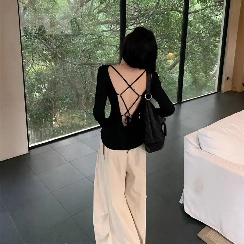 

Long Sleeve T-Shirts Womens Japanese Lace Slim Fit Comfortable Summer Daily Feminine Youthful Minimalist Aesthetic Chic Style