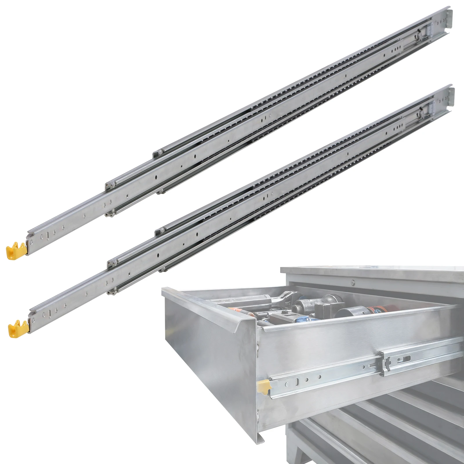 

Пара усиленных выдвижных направляющих для ящиков с замком, ширина 76 мм, бесшумные, грузоподъемность 500 фунтов, для автодомов, уличных кухонь, кемперов, DIY