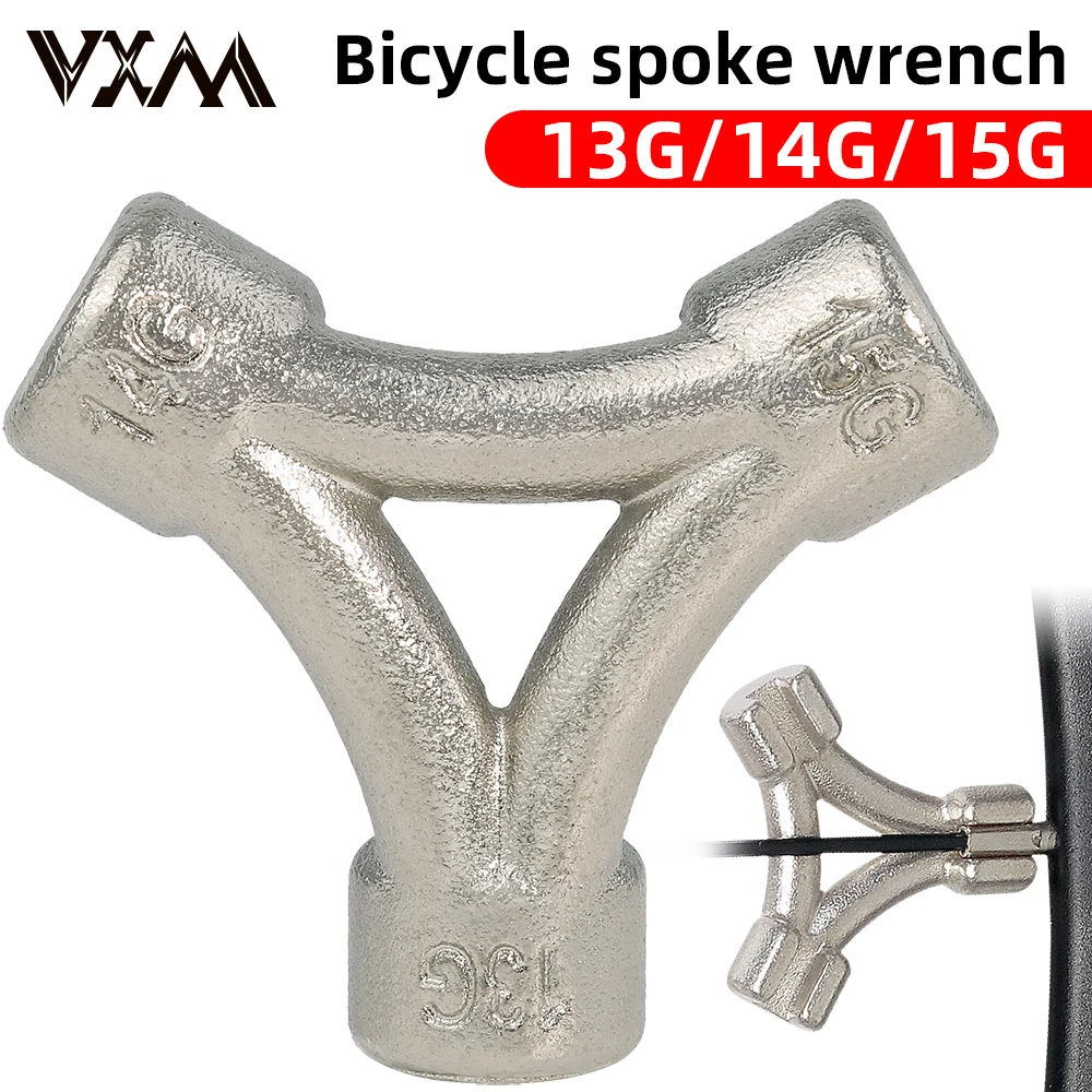 Llave para radios de rueda de bicicleta de tres tamaños en uno, 13G/14G/15G, estructura robusta de acero al carbono, herramienta de ajuste de radios de bicicleta de montaña